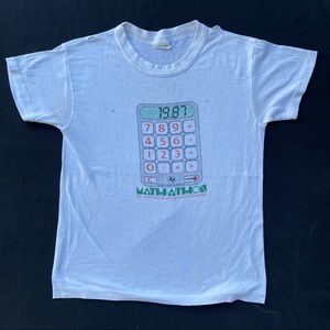 Vintage 80s mathathon shirt size small